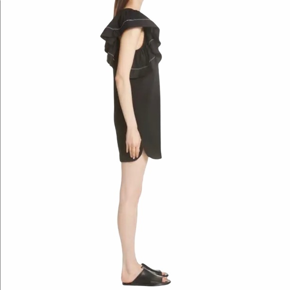 See by Chloe Cascading Ruffle Sleeve Dress SZ S Black - Picture 3 of 10